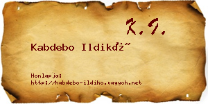 Kabdebo Ildikó névjegykártya