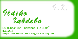 ildiko kabdebo business card